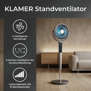 KLAMER 3D Standventilator Grau – Bild 2