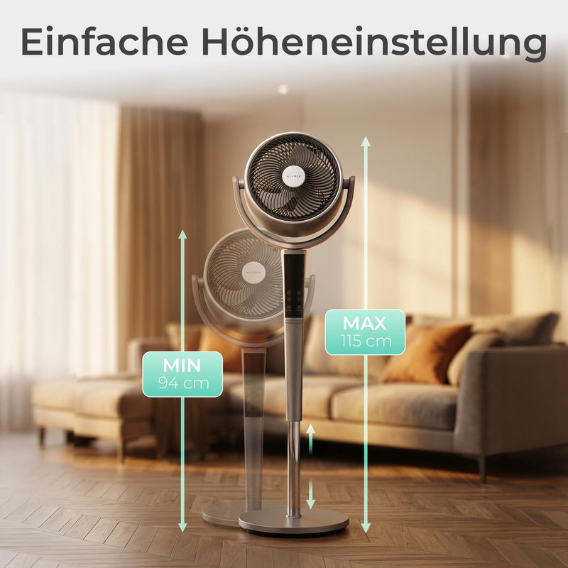 KLAMER 3D Standventilator Grau – Bild 8