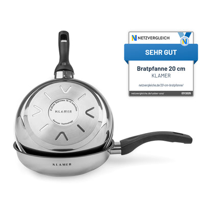 Profi Edelstahl-Bratpfanne 20cm