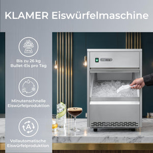 KLAMER Eiswürfelmaschine Gastro 26 kg/24h – Bild 2