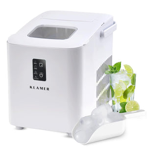 Eiswürfelmaschine Kompakt mit 1 L Wassertank, produziert bis zu 56 Eiswürfel pro Stunde, ideal für Getränke.