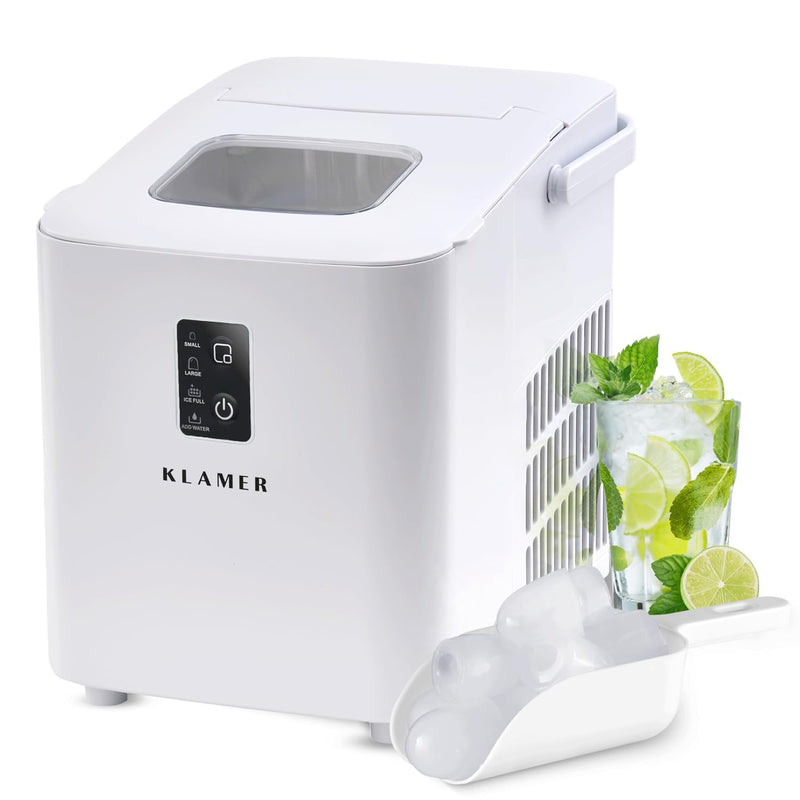 Eiswürfelmaschine Kompakt mit 1 L Wassertank, produziert bis zu 56 Eiswürfel pro Stunde, ideal für Getränke.