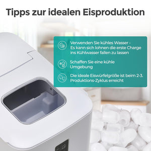 Tipps zur idealen Eisproduktion mit der Eiswürfelmaschine Kompakt für optimale Ergebnisse.