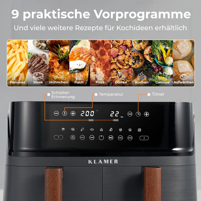 Heißluftfritteuse Duo 9L