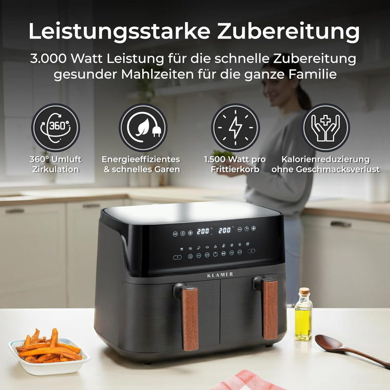 Heißluftfritteuse Duo 9L
