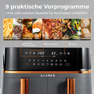 Heißluftfritteuse Duo 9L