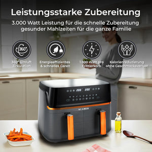 Heißluftfritteuse Duo 9L