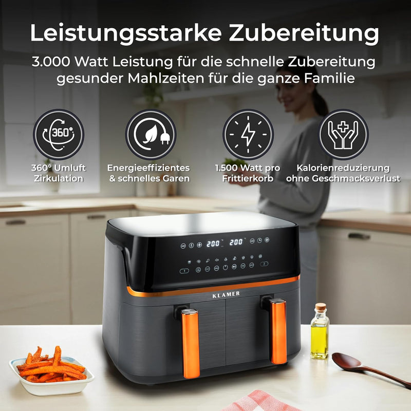 Heißluftfritteuse Duo 9L