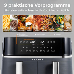 Heißluftfritteuse Duo 9L