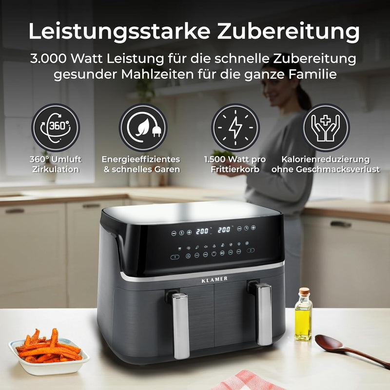 Heißluftfritteuse Duo 9L
