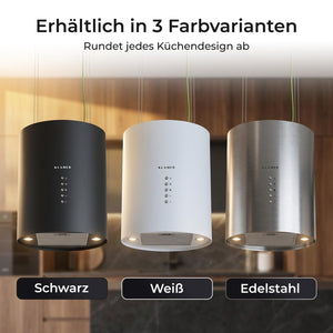KLAMER Inselabzugshaube Schwarz – Bild 8