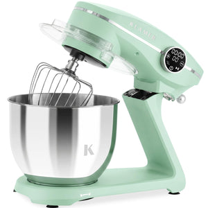 KLAMER KLAMER Küchenmaschine 1800W, Knetmaschine Brotteig mit Edelstahl-Rührschüssel 6 L, 10 Stufen mit Timer, Planetenrührwerk, Rührbesen, Knethaken, Schneebesen & Sichtdeckel (mint) Premium Mint – Bild 4