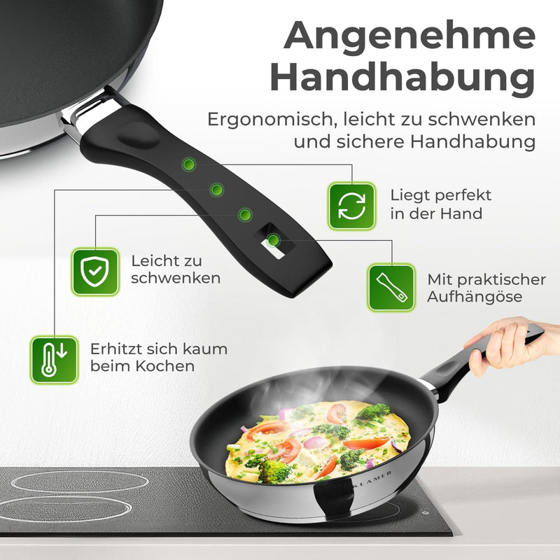 Profi Edelstahl-Bratpfanne 20cm