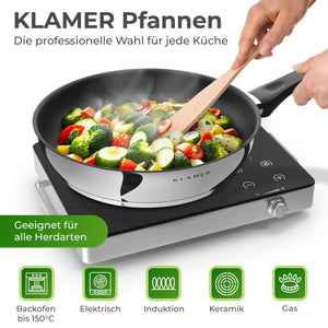 Profi Edelstahl-Bratpfanne 24cm