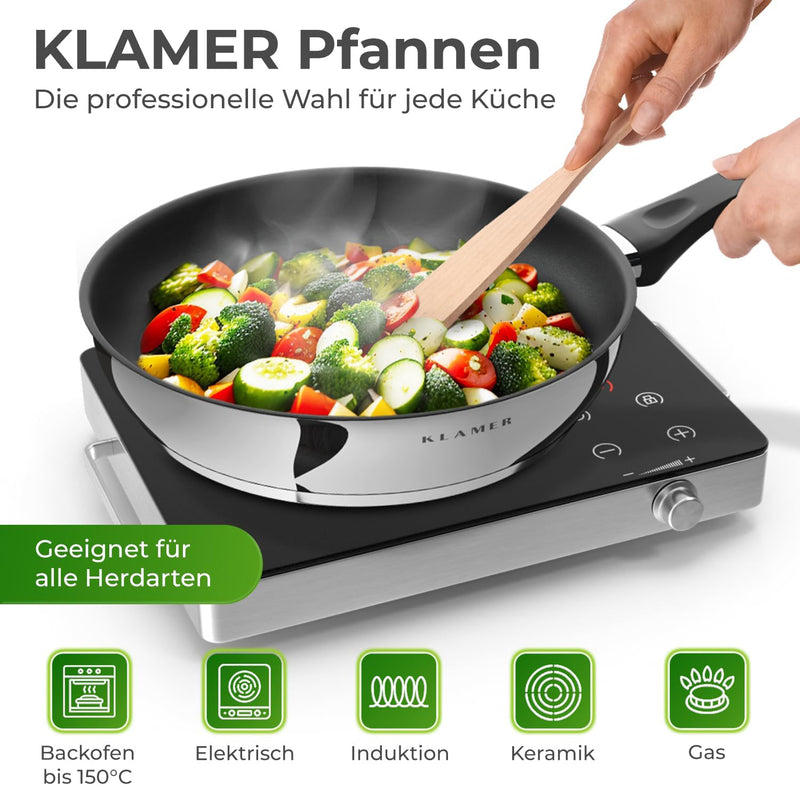 Profi Edelstahl-Bratpfanne 24cm