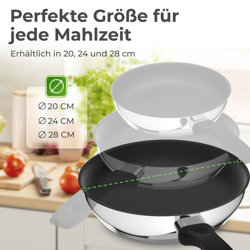 Profi Edelstahl-Bratpfanne 28cm