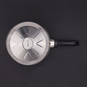 Profi Edelstahl-Bratpfanne 24cm mit Aluminiumkern und Greblon C3+ Beschichtung