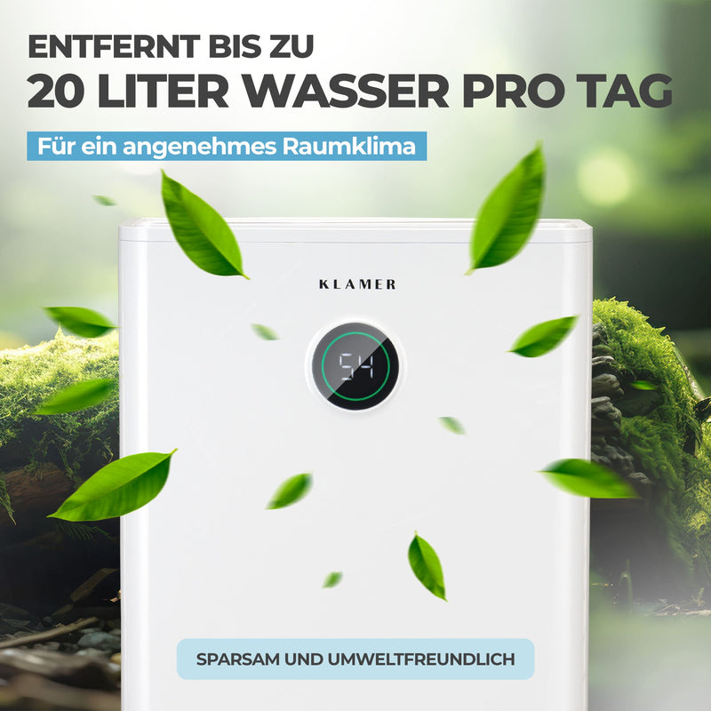 Luftentfeuchter 20/25L Wifi entfernt bis zu 20 Liter Wasser pro Tag für ein angenehmes Raumklima.