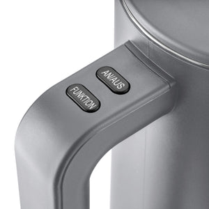 Detailansicht des Wasserkochers 1.5 Liter mit Funktionstasten für An/Aus und Funktion.