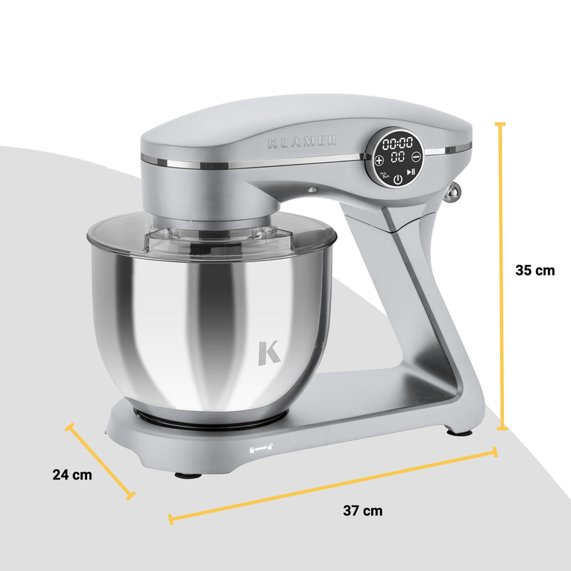 Hochleistungs-Küchenmaschine mit 1800 Watt, 7,6 kg Fassungsvermögen und 10 Geschwindigkeitsstufen.
