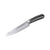 Damast Allzweckmesser 13.7cm mit schwarzem Griff und 67-lagigem Damaststahl für universelle Anwendungen.