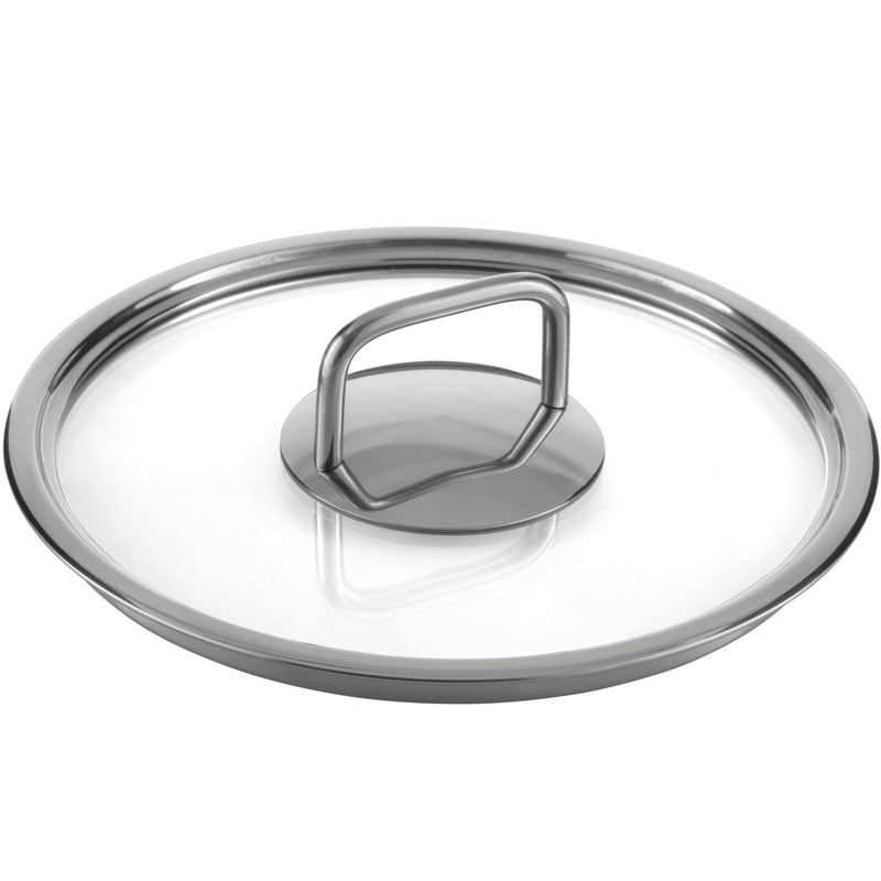Edelstahl Topfset 5-teilig Deckel aus Edelstahl mit Glas und Metallgriff für optimale Sicht und schnellen Zugriff.