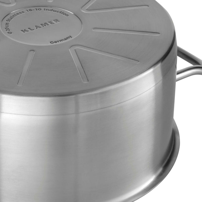 Edelstahl Topfset 4-teilig - Hochwertiger Kochtopf mit induktionsfähigem Boden.